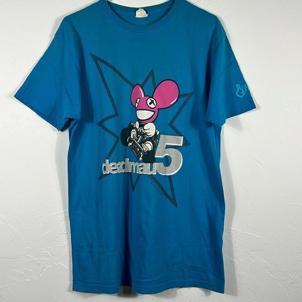 🔥🔥 DEADMAU5 STAR JOYSTICK JUNKIES‎ Electronic DJ Music Tee 2010 - Sz Lg - EUC